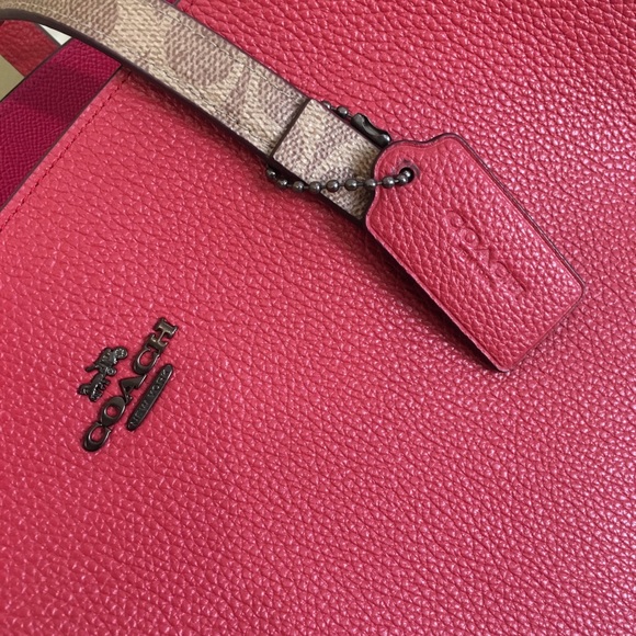 COACH CHARLIE COATED CANVAS & LEATHER CARRYALL - Picture 8 of 8